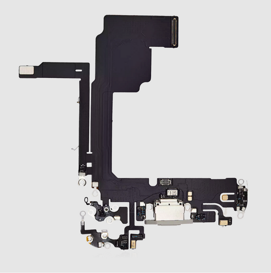 Charging Port Flex Cable For iPhone 15 Pro (Aftermarket Plus) (White Titanium)