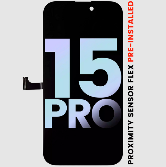 OLED Assembly With Proximity Sensor Flex Pre-Installed For iPhone 15 Pro (Service Pack)
