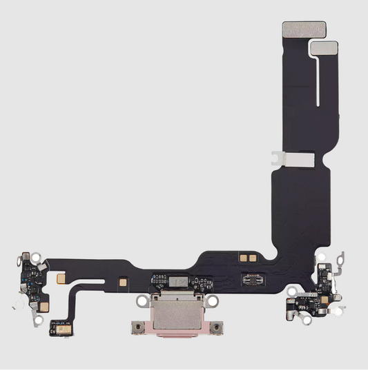 Charging Port Flex Cable For iPhone 15 Plus (Aftermarket Plus) (Pink)