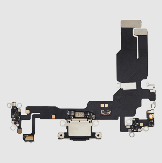 Charging Port Flex Cable For iPhone 15 (Aftermarket Plus) (Black)