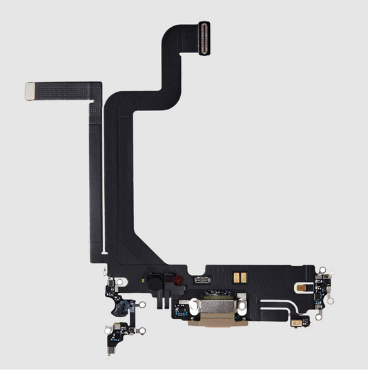 Charging Port Flex Cable For iPhone 14 Pro Max (Premium) (Gold)