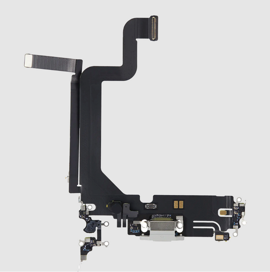 Charging Port Flex Cable For iPhone 14 Pro Max (Premium) (Silver)