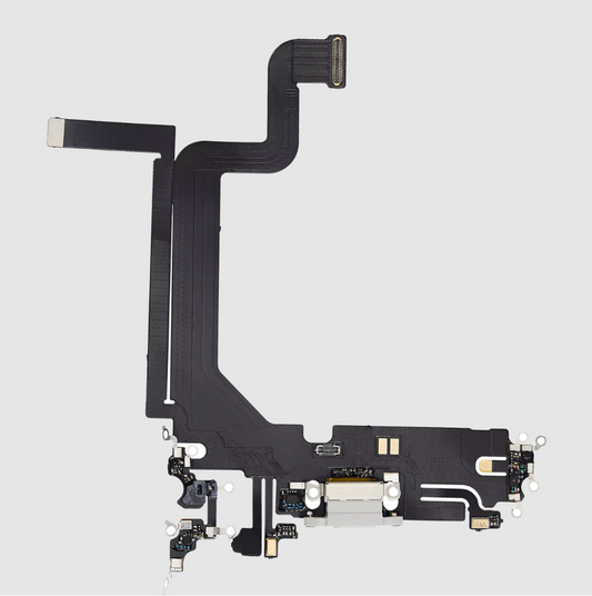 Charging Port Flex Cable For iPhone 14 Pro Max (Aftermarket Plus) (Silver)
