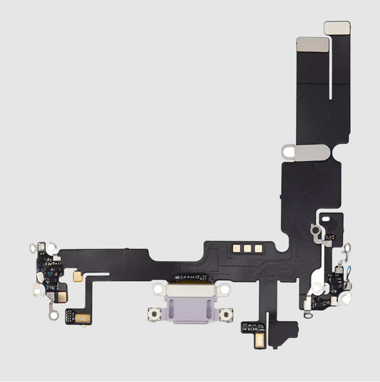 Charging Port Flex Cable For iPhone 14 Plus (Aftermarket Plus) (Purple)
