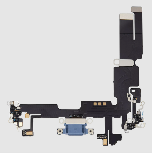 Charging Port Flex Cable For iPhone 14 Plus (Aftermarket Plus) (Blue)