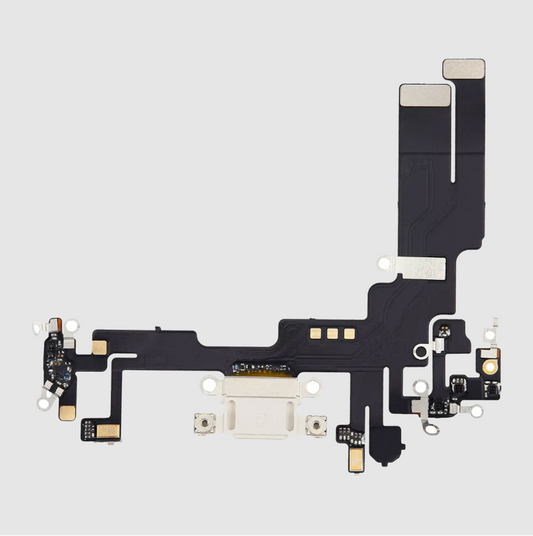 Charging Port Flex Cable For iPhone 14 (Aftermarket Plus) (Starlight)
