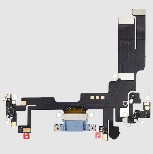 Charging Port Flex Cable For iPhone 14 (Aftermarket Plus) (Blue)