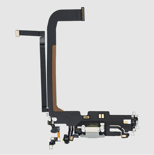 Charging Port Flex Cable For iPhone 13 Pro Max (Premium) (Silver)