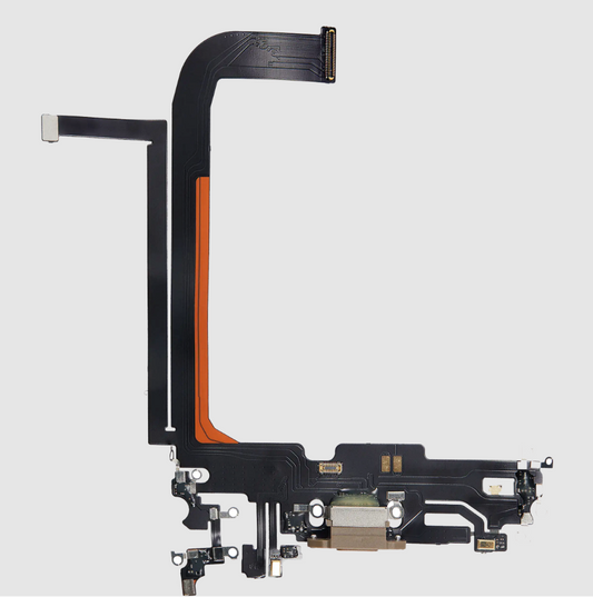 Charging Port Flex Cable For iPhone 13 Pro Max (Aftermarket Plus) (Gold)