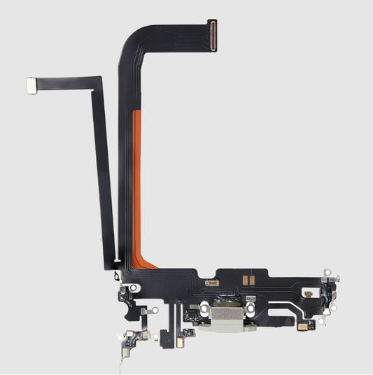 Charging Port Flex Cable For iPhone 13 Pro Max (Aftermarket Plus) (Silver)