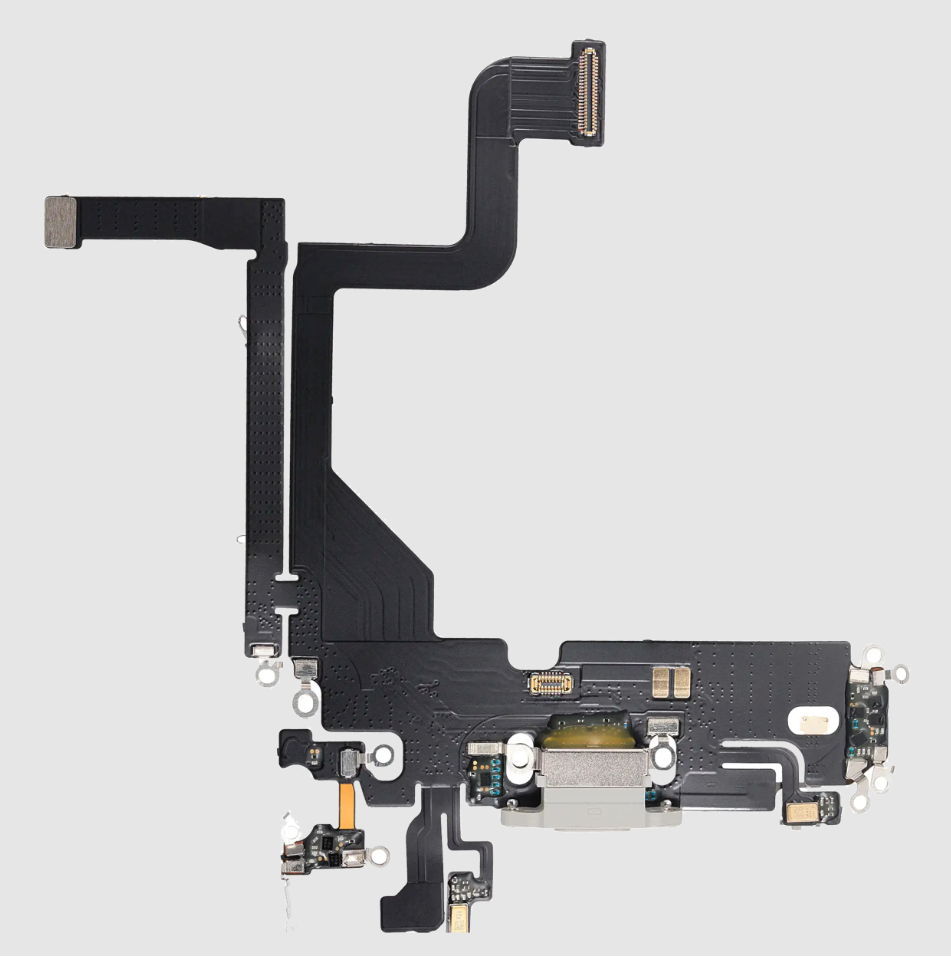 Charging Port Flex Cable For iPhone 13 Pro (Aftermarket Plus) (Silver)