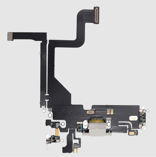 Charging Port Flex Cable For iPhone 13 Pro (Aftermarket Plus) (Silver)