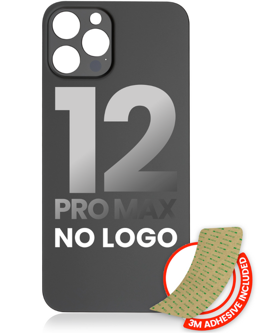 Back Glass With 3M Adhesive For iPhone 12 Pro Max (No Logo / Large Camera Hole) (Graphite)