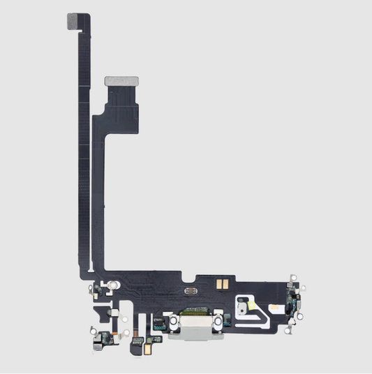 Charging Port Flex Cable For iPhone 12 Pro Max (Aftermarket Plus) (Silver)