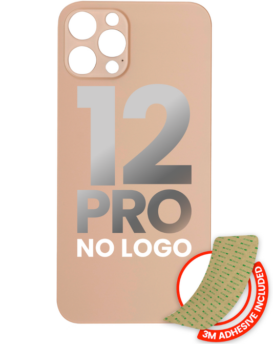 Back Glass With 3M Adhesive For iPhone 12 Pro (No Logo / Large Camera Hole) (Gold)