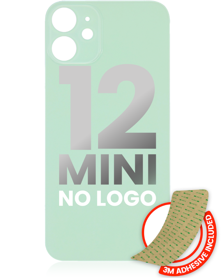 Back Glass With 3M Adhesive For iPhone 12 Mini (No Logo / Large Camera Hole) (Green)