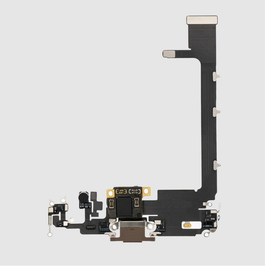 Charging Port Flex Cable With Board For iPhone 11 Pro Max (Premium) (Gold)