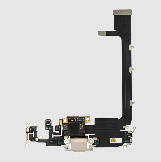 Charging Port Flex Cable With Board For iPhone 11 Pro Max (Aftermarket Plus) (Silver)