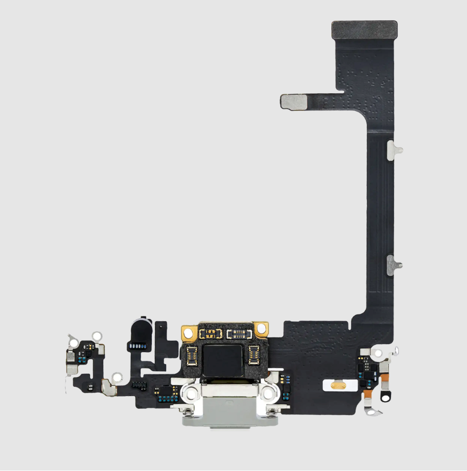 Charging Port Flex Cable With Board For iPhone 11 Pro (Premium) (Silver)