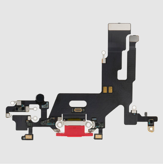 Charging Port Flex Cable For iPhone 11 (Premium) (Red)