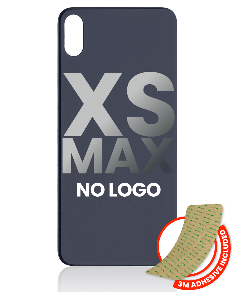 Back Glass With 3M Adhesive For iPhone XS Max (No Logo / Large Camera Hole) (Space Gray)