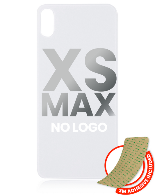 Back Glass With 3M Adhesive For iPhone XS Max (No Logo / Large Camera Hole) (Silver)