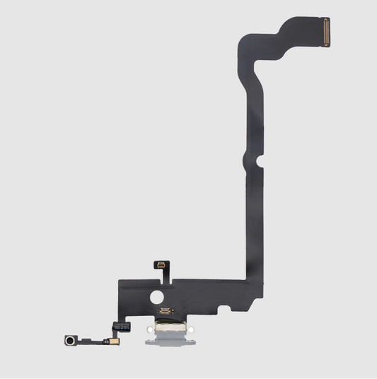 Charging Port Flex Cable For iPhone XS Max (Aftermarket) (Silver)