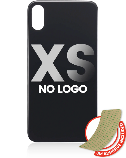 Back Glass With 3M Adhesive For iPhone XS (No Logo / Large Camera Hole) (Space Gray)
