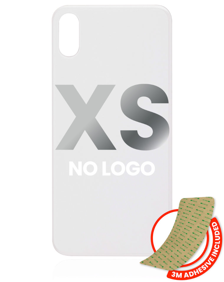 Back Glass With 3M Adhesive For iPhone XS (No Logo / Large Camera Hole) (Silver)