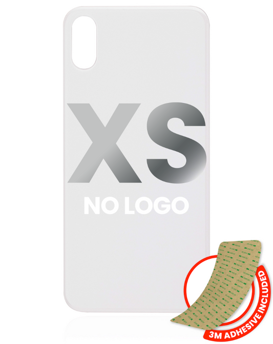 Back Glass With 3M Adhesive For iPhone XS (No Logo / Large Camera Hole) (Silver)