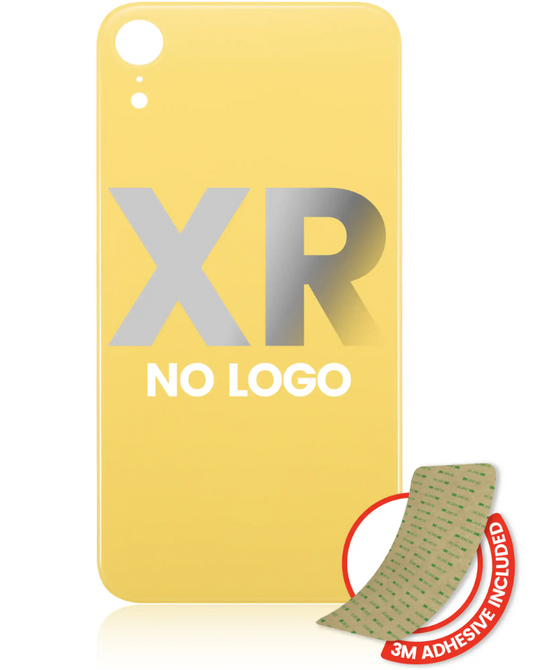 Back Glass With 3M Adhesive For iPhone XR (No Logo / Large Camera Hole) (Yellow)