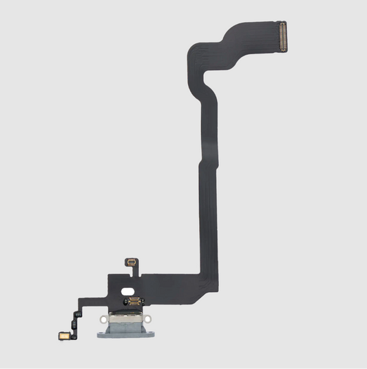Charging Port Flex Cable For iPhone X (Aftermarket) (Silver)