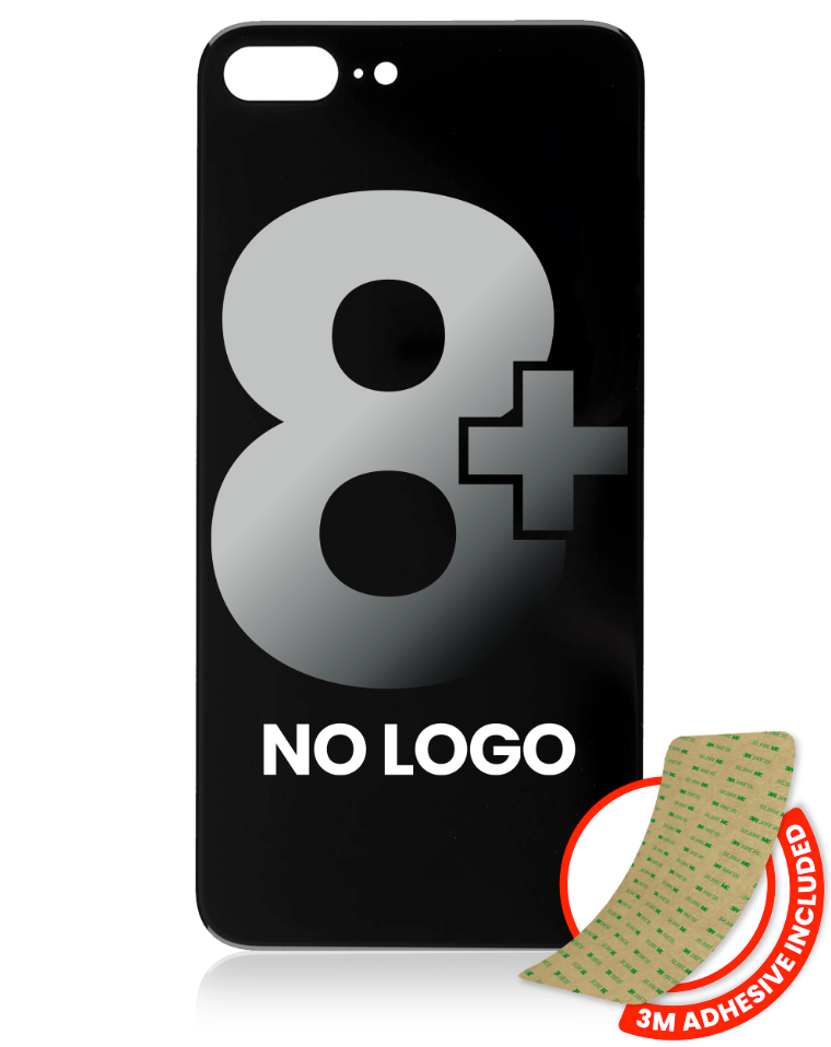 Back Glass With 3M Adhesive For iPhone 8 Plus (No Logo / Large Camera Hole) (Space Gray)