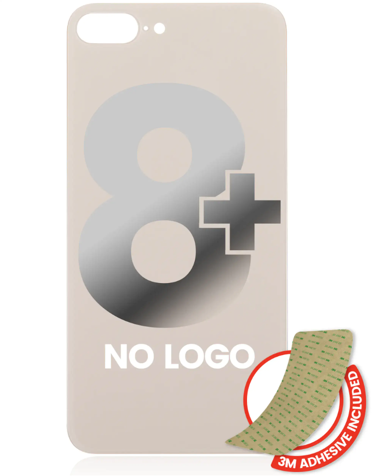 Back Glass With 3M Adhesive For iPhone 8 Plus (No Logo / Large Camera Hole) (Gold)