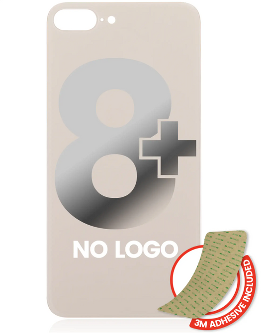 Back Glass With 3M Adhesive For iPhone 8 Plus (No Logo / Large Camera Hole) (Gold)