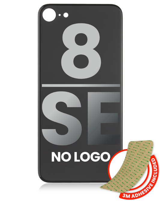 Back Glass With 3M Adhesive For iPhone 8 / SE (2020) (No Logo / Large Camera Hole) (Space Gray)