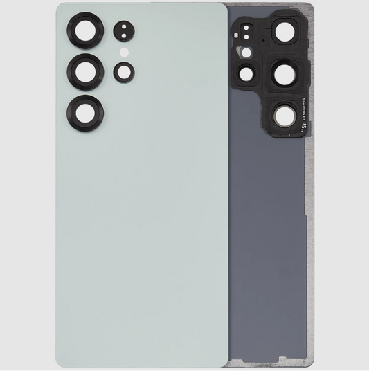 Back Cover Glass With Camera Lens For Samsung Galaxy S25 Ultra 5G (No Logo) (Aftermarket Plus) (Titanium Jade Green)