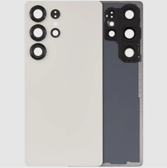 Back Cover Glass With Camera Lens For Samsung Galaxy S25 Ultra 5G (No Logo) (Aftermarket Plus) (Titanium Pink Gold)