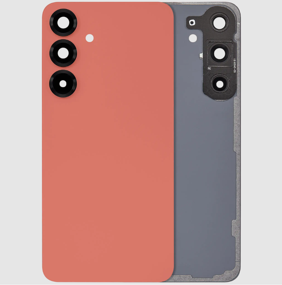 Back Cover Glass With Camera Lens For Samsung Galaxy S25 Plus 5G (No Logo) (Aftermarket Plus) (Coral Red)