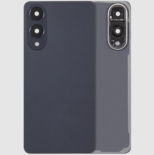 Back Cover Glass With Camera Lens For Samsung Galaxy S25 Edge (No Logo) (Aftermarket Plus) (Titanium Jetblack)