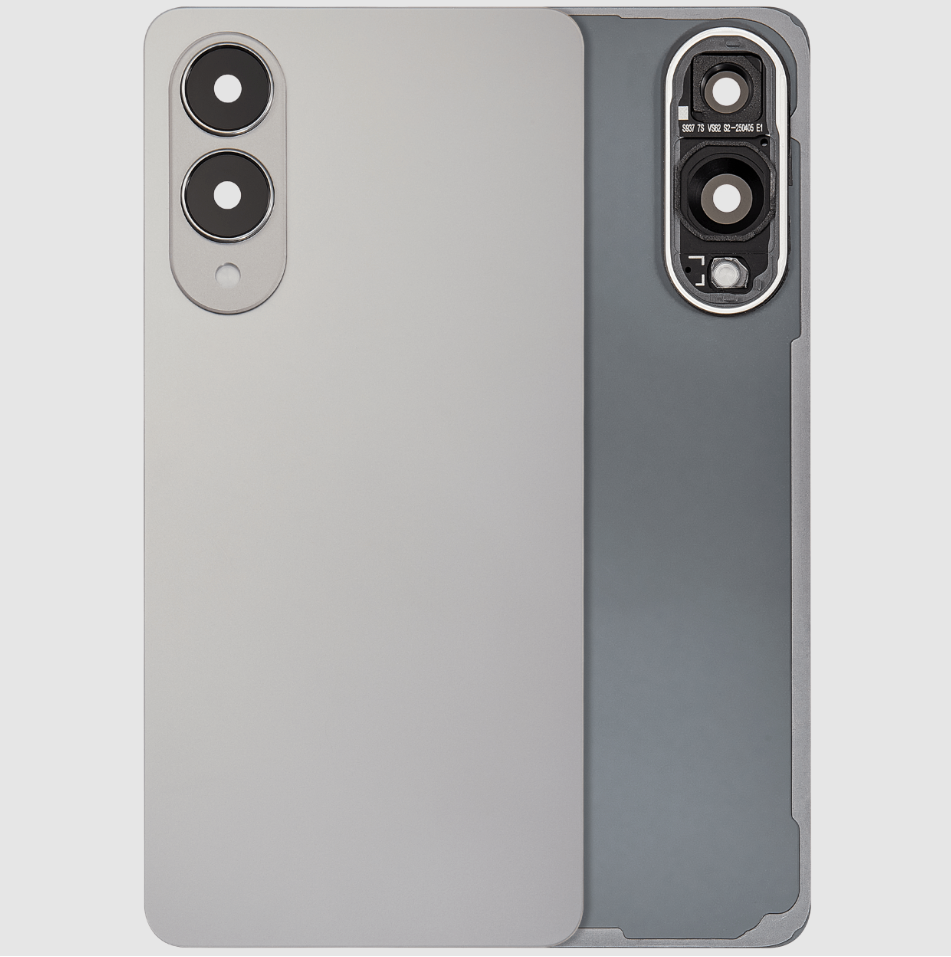 Back Cover Glass With Camera Lens For Samsung Galaxy S25 Edge (No Logo) (Aftermarket Plus) (Titanium Silver)