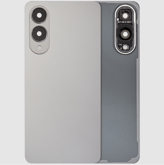 Back Cover Glass With Camera Lens For Samsung Galaxy S25 Edge (No Logo) (Aftermarket Plus) (Titanium Silver)