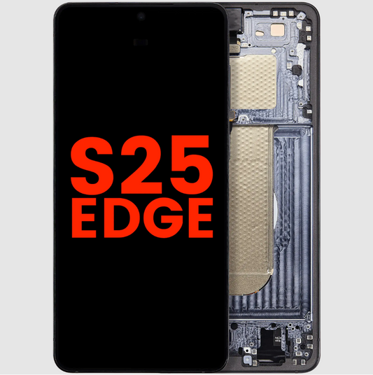 OLED Assembly With Frame For Samsung Galaxy S25 Edge (US & International Version) (Aftermarket Plus) (Titanium Jetblack)