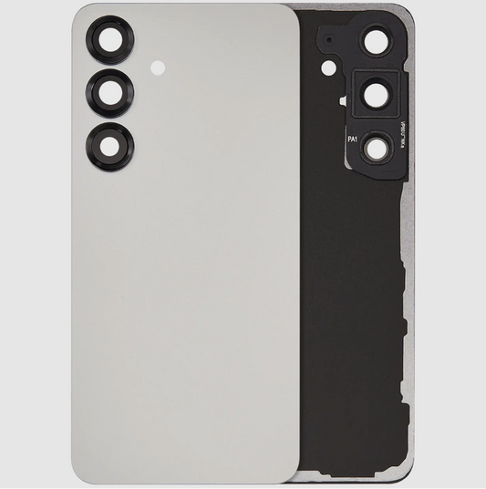 Back Cover Glass With Camera Lens For Samsung Galaxy S25 5G (No Logo) (Aftermarket Plus) (Silver Shadow)