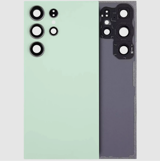 Back Cover Glass With Camera Lens For Samsung Galaxy S24 Ultra 5G (No Logo) (Aftermarket Plus) (Titanium Green)