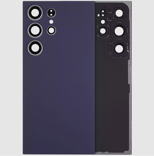 Back Cover Glass With Camera Lens For Samsung Galaxy S24 Ultra 5G (No Logo) (Aftermarket Plus) (Titanium Violet)