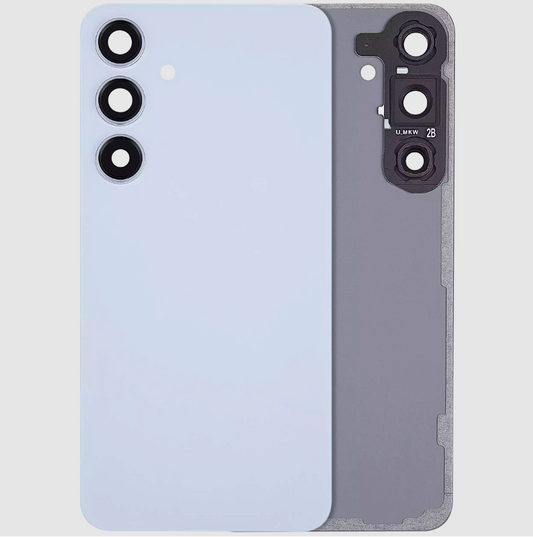 Back Cover Glass With Camera Lens For Samsung Galaxy S24 Plus 5G (No Logo) (Aftermarket Plus) (Sapphire Blue)