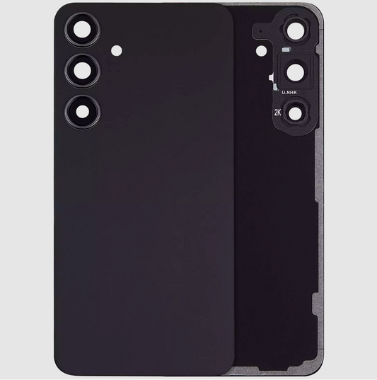 Back Cover Glass With Camera Lens For Samsung Galaxy S24 Plus 5G (No Logo) (Aftermarket Plus) (Onyx Black)