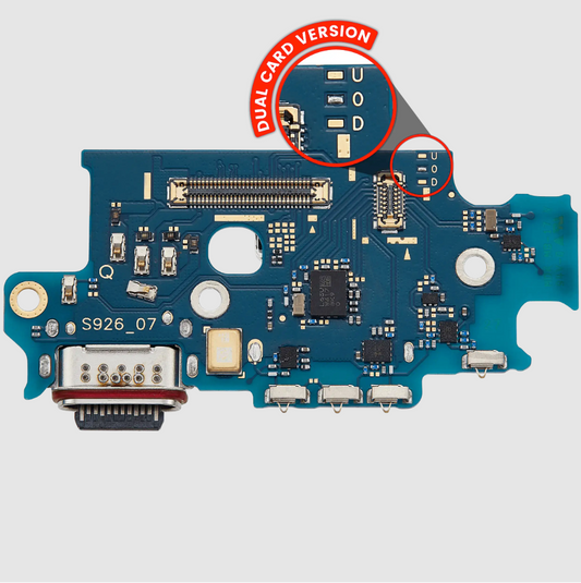 Charging Port Board With Sim Card Reader For Samsung Galaxy S24 Plus 5G (S9260) (Dual Card Version) (Premium)