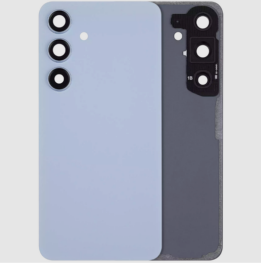 Back Cover Glass With Camera Lens For Samsung Galaxy S24 5G (No Logo) (Aftermarket Plus) (Sapphire Blue)